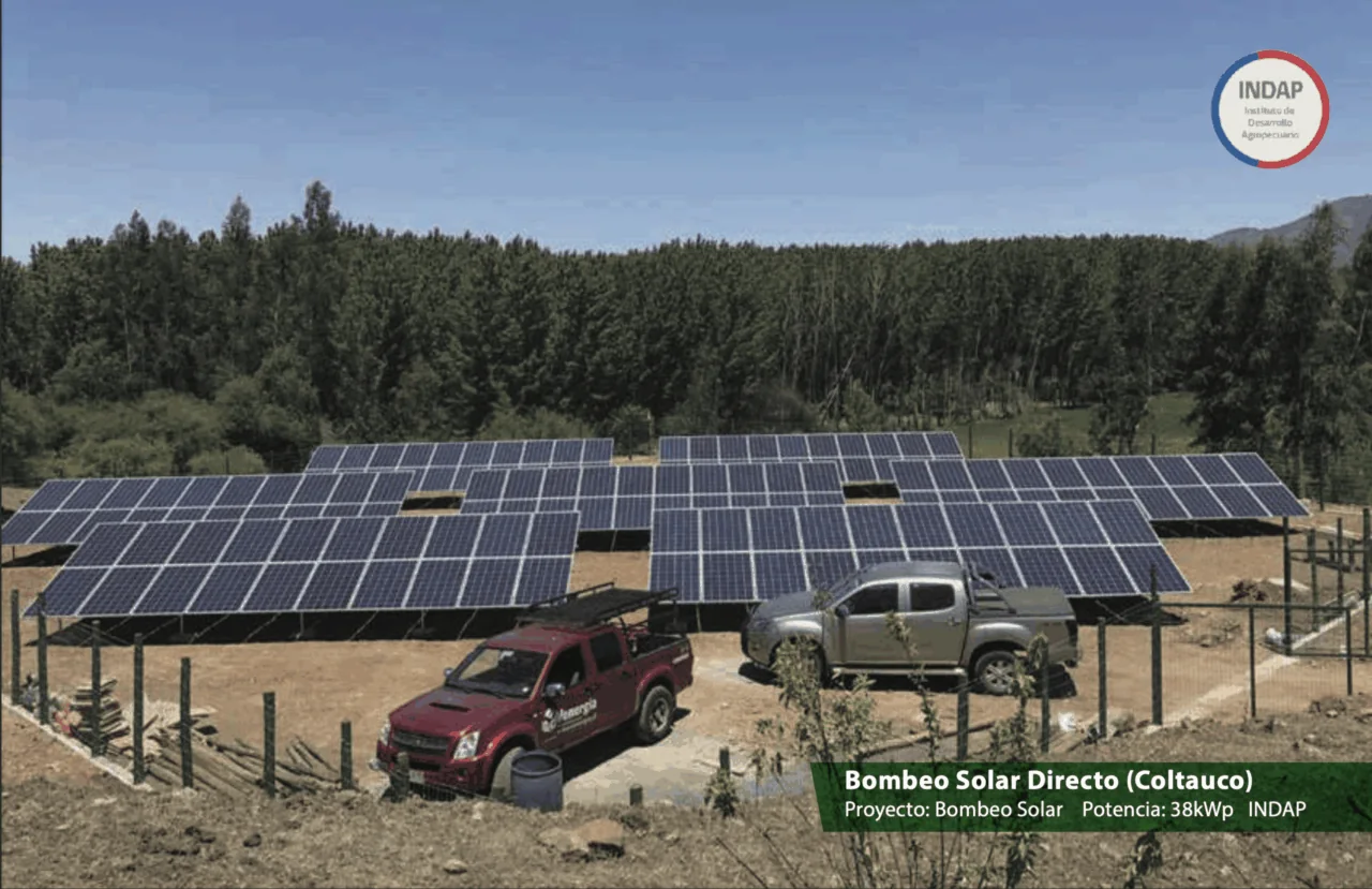 Sistema de bombeo solar instalado por Venergía en Coltauco